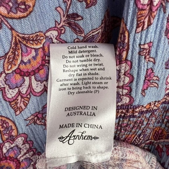 Arnhem Christina Maxi Skirt Pink Iris Floral Tiered Boho Peasant Spell Size M 12 - Picture 13 of 15